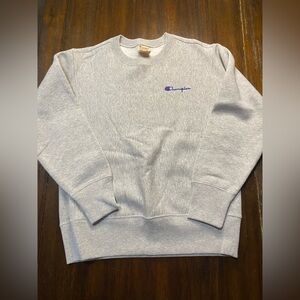 Vintage RARE Champion Reverse Weave Warm Up Turtleneck Sweatshirt Size XS Gray